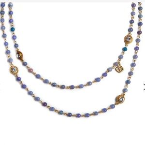 Virgins Saints & Angles Wrap Blue Jade Necklace NWT